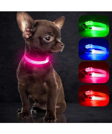 Buy YFBRITE LED Cat & Dog Neck Band - Adjustable Reflective Safety Collar in Pink XS - Comfortable Glowing Puppy Straps - Buy Online on GoSupps.com