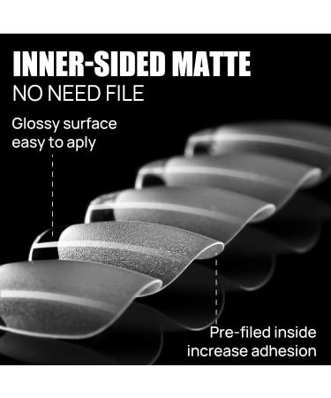 JUSTOTRY 1008 Pcs Coffin Gel Nail Tips Set Pre-shaped Half Matte Short Nail Tips Soft Gel Full Cover Ballarina Fake Nails Tips No Glue Acrylic Clear False Nail Tip for Women DIY French Nail Designs 1008 gel coffin 2 - Buy Online on GoSupps.com