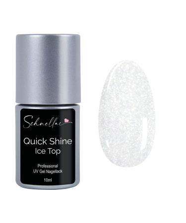 Sn Schnellac Quick Shine Ice Glitzer Top Coat Gel Vegan UV nail polish sealing gel without sweat layer Shellac finish nail polish flex hema free 10 ml