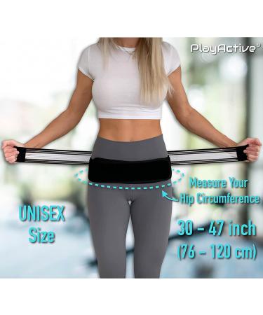 PlayActive Sacroiliac SI Joint Hip Belt - Lower Back Support Brace for Men and Women - Regular Size (Hip 30-40) - Pelvic Support Belt for Hip Pain Relief - Buy Online on GoSupps.com