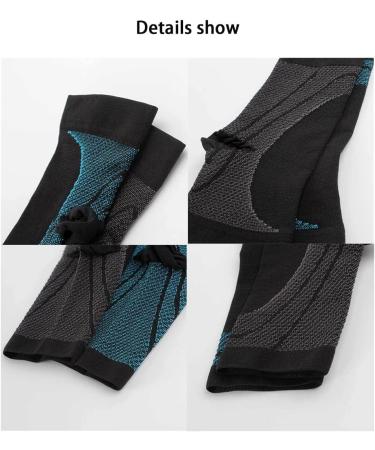 3 Pairs Level 2 Compression Ankle Braces - Open Toe Sport Sleeve Socks for Arch Support & Achilles Pain Relief - Large Blue - Buy Online on GoSupps.com