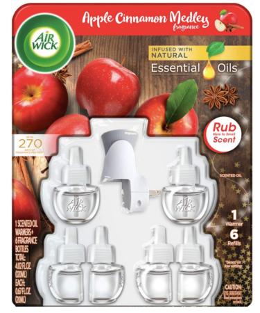 AirWick Apple Cinnamon Medley Limited Edition Scented Oil 1 Warmer + 6 Refills