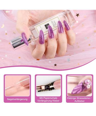 Mogray Poly Nails Gel Starter Set - 60ml Violet Glitter Builder Acrylic Gel for DIY Nail Design - Buy Online on GoSupps.com