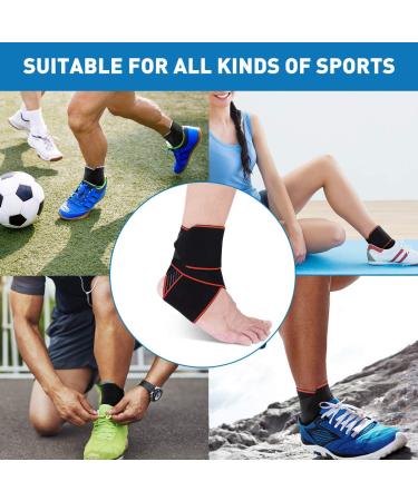 Adjustable Ankle Support Brace for Sports - WASPO Ankle Brace Wrap for Plantar Fasciitis & Achilles Tendonitis - One Size Fits Men & Women - Orange - Buy Online on GoSupps.com