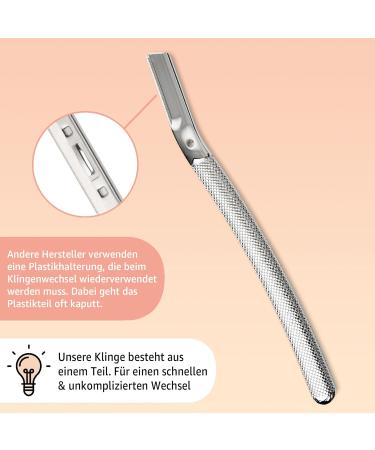 Anymale Eyebrow Razor with 5 Blades | Dermaplaning & Facial Hair Remover for Men & Women | Silver 3 - Perfect for Fluffy Hair - Buy Online on GoSupps.com