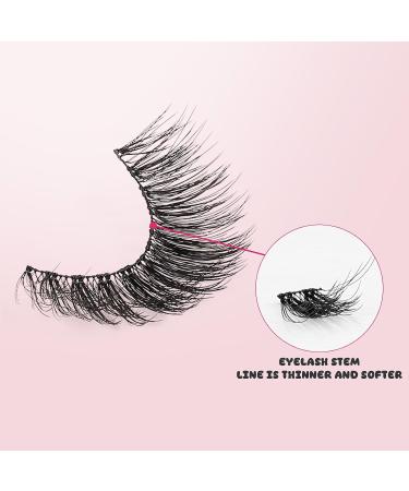 False Eyelashes & Lash Extension Kit - 7 Pairs Wispy Natural & Manga Fluffy Faux Mink Lashes | Reusable & Featherlight Clear Band - Shop Now - Buy Online on GoSupps.com