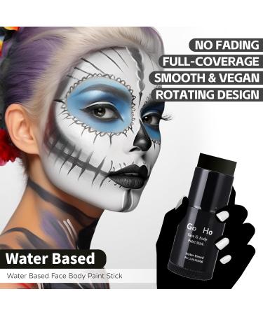 Go Ho Water Based Black Face Paint Stick - 1.06 Oz Non-toxic Cream Makeup for Adults & Children - Washable & Full-coverage Body Paint Stick for Theater, Halloween, SFX, Cosplay - Buy Online on GoSupps.com