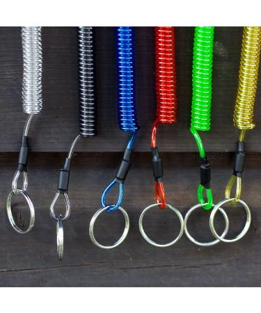 Finn Outdoor 6-Pack Carabiner with Spiral Cable & Trapper Elastic - Lanyard Keychain & Fuse Band | Durable Outdoor Gear - Buy Online on GoSupps.com