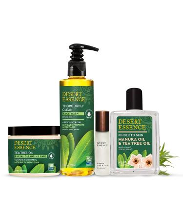 Desert Essence Manuka & Tea Tree Oil Blend - 4 fl oz | Gluten-Free, Vegan, Cruelty-Free | Soothing, Irritation-Reducing Formula for Sensitive and Blemish-Prone Skin - Buy Online on GoSupps.com