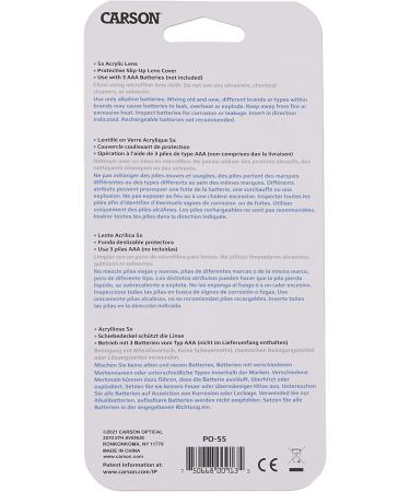 Carson 5X MiniBrite LED Lighted Slide-Out Aspheric Magnifier with Protective Sleeve - Buy Online on GoSupps.com