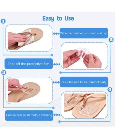 Gel Metatarsal Pads for Thong Sandals Flip-Flops 2 Pairs Forefoot Cushion Inserts Ball of Foot Grip Pads for Metatarsal Support and Pain Relief Anti-Slip Clear - Buy Online on GoSupps.com