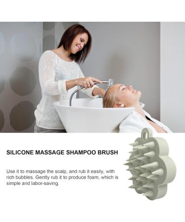 Silicone Shampoo Brush - Portable Scalp Massager & Shower Hair Scrubber for Men - Flexible Bristles for Wet & Dry Hair - Light Gray - Buy Online on GoSupps.com