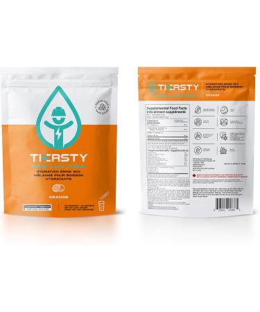 Thersty Electrolyte Powder ZERO Sugar Electrolyte Packets Designed for Rapid Hydration. All Natural Ingredients and Trusted by the World s most Demanding Insustries 40 Servings - Orange - Buy Online on GoSupps.com