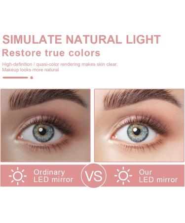 LED Makeup Mirror with Touch Screen 3 Lights & 5x Magnification - Portable Foldable Cosmetic Mirror for Flawless Beauty - Buy Online on GoSupps.com