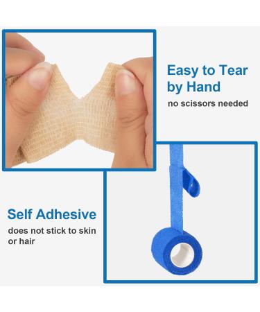 Self-Adhering Vet Wrap Bandage for Pets - 6 Rolls 5cm x 4.5m | Elastic Fixing Bandage for Dogs Cats & Horses - Skin Color - Buy Online on GoSupps.com