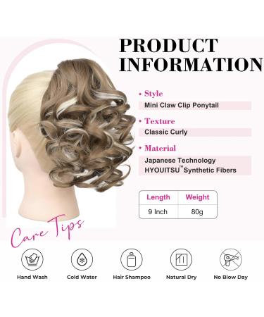 REECHO Classic Loose Curly Wavy Claw Clip Ponytail Extension - Ash Brown with Platinum Highlights - Buy Online on GoSupps.com
