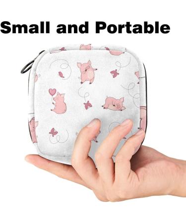 Shop Portable Women's Menstrual Cup Bags - Stylish & Functional for Teens | Pink Pig-Flying Design - Buy Online on GoSupps.com