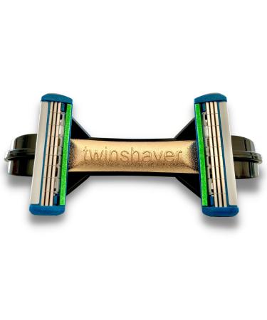 Twinshaver bald shaver 0mm + 4 razor blades cut protection & 80% time saving body & head razor wet razor men & women (black) black and gold - Buy Online on GoSupps.com