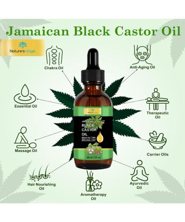 Nature's Magic Jamaican Black Castor Oil - Cold Pressed Unrefined Oil for Hair Growth Skin & Nails | Nourish Scalp & Stimulate Growth Globally - Buy Online on GoSupps.com