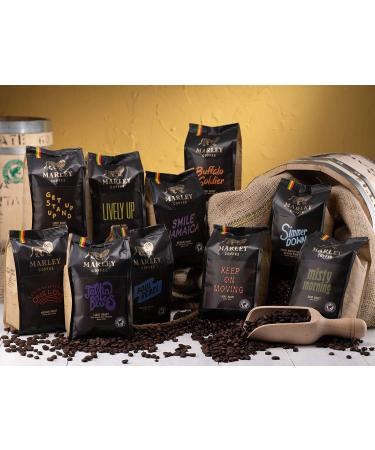 Marley Coffee 20% Jamaica Blue Mountain Medium Roast Coffee Beans 1kg - Smile Jamaica Blend - Marley Coffee - From The Marley Family - Rainforest Alliance Certified - Strength 3 - Buy Online on GoSupps.com