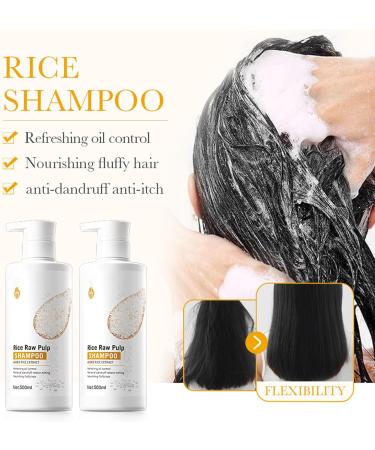 Rice hair care products 500 ml rice shampoo and 20 pieces rice hair mask improves frizz dry ends and split ends deeply and effectively moisturizes and shampoo - Buy Online on GoSupps.com