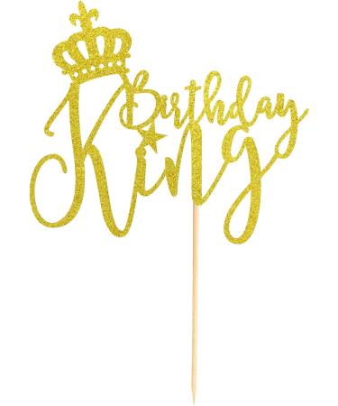 Arthsdite King Birthday Cake Topper Boy Prince 1st 2nd 3rd 10th 13th 18th 21st 30th 40th 50th Birthday Cake Topper/Gender Reveal Party Decorations - Gold Glitter - Buy Online on GoSupps.com