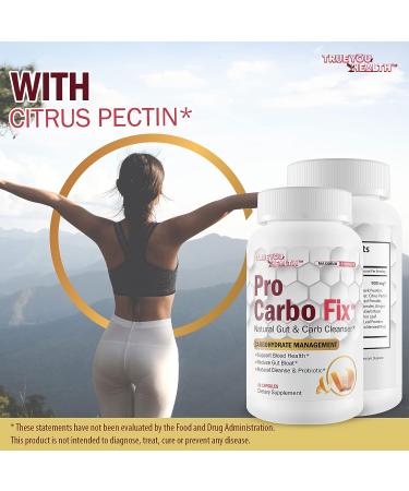 Pro Carbo Fix - Gut & Carb Cleanse Supplement with Probiotics for Digestive & Blood Health - Flush Carbs & Toxins, Reduce Bloating - Buy Online on GoSupps.com