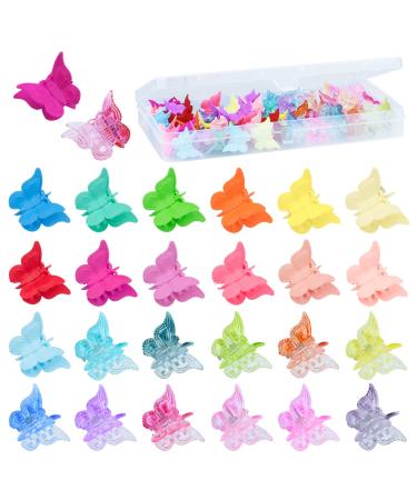 EAONE 80Pcs butterfly hair clips Mini Hair Clips Cute Hair Clips for 90s Girls and Women Hair Accessories Gradient Tansparency Colors and Matte Colors