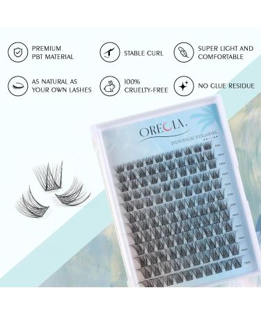 Oreola 120 Pcs Single Cluster Eyelashes Set - Natural DIY Eyelash Extensions 8-16mm D Curl with Tools | International Shipping - Buy Online on GoSupps.com