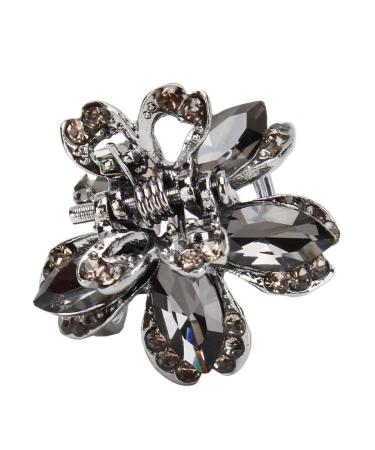 Winwinfly Vintage Flower Hair Claw Clips for Women | Black Rhinestone Hair Clip for Wedding Party Bridal School & Office - Gray A - Buy Online on GoSupps.com