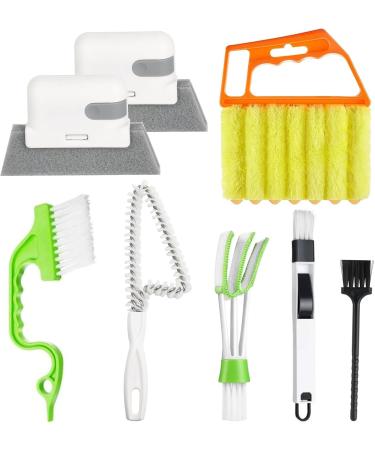 8Pack Venetian Blind Cleaner Duster Tool Hand-held Window Shutters Duster Window Blind Cleaning Tool Groove Gap Cleaning Brush for Blind Air Conditioner Car Vents Fan Door Window Track