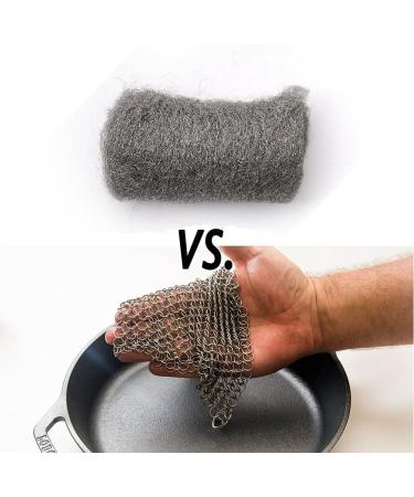 TOUGS Chainmail Scrubber Pot Cleaner with Safe Small Rings More Efficient 8x6 Inch 316 Grade Stainless Steel Dish Washer Square 8x6 Inch - Buy Online on GoSupps.com