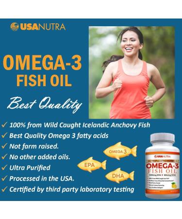 Omega 3 Fish Oil Supplement 3600mg with EPA and DHA for Women and Men Supports Joint Brain and Heart Health 120 Softgels 40 Day Supply - Buy Online on GoSupps.com