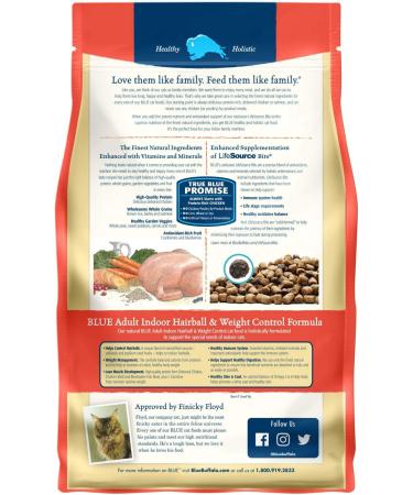 Blue Buffalo Indoor Hairball Control & Weight Control Adult Dry Cat Food 7lb - Chicken & Brown Rice - Buy Online on GoSupps.com