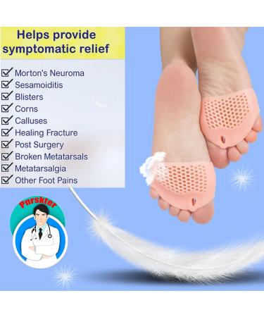 4-Pack Medium-Footed Toe Spreader with Gel Cushion | Breathable Forefoot Pain Relief for Diabetic Feet - Skin Color - Buy Online on GoSupps.com