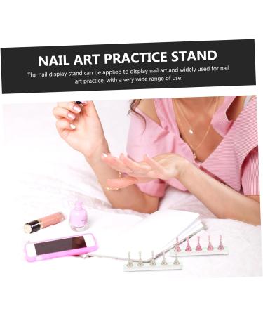 FRCOLOR 2 Sets artificial nails holder DIY nail stand magnetic nail holder display stand artificial false nails nail with base Symphony Acrylic training rack manicure base - Buy Online on GoSupps.com