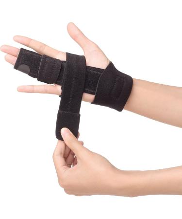 Adjustable Two Finger Splint for Trigger Finger Relief - Full Hand and Wrist Brace Support for Sprains, Mallet Injury, Arthritis - Metal Straightening Immobilizer - Size L/XL - Buy Online on GoSupps.com