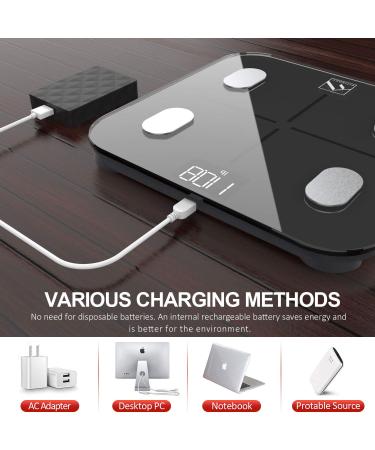 FITINDEX Smart Body Fat Scale | BMI Bathroom Scale with App | Digital Body Composition Analyzer | Rechargeable Weight Monitor - Buy Online on GoSupps.com