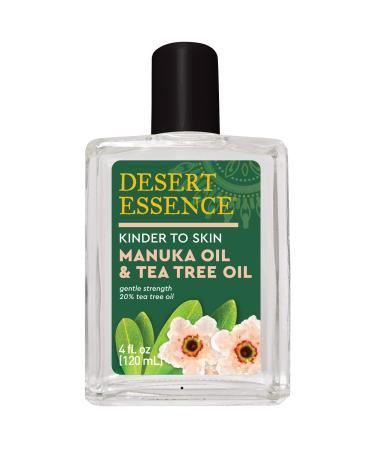 Desert Essence Kinder to Skin Manuka Oil & Tea Tree Oil  4 fl oz - Gluten-Free  Vegan  Cruelty Free - Soothes Skin  Reduces Irritation  Sensitive Skin  Blemish Prone Skin  Insect Bites