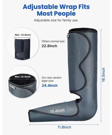 RENPHO Upgraded Leg Compression Massager with Heat - Foot & Calf Massage, 3 Modes, 3 Intensities, 2 Heating - Birthday Gifts for Mom & Dad - Buy Online on GoSupps.com