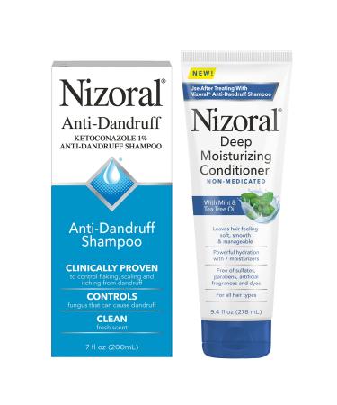 Nizoral Anti-Dandruff Shampoo  7 oz + Deep Moisturizing Conditioner  11 oz Bundle Shampoo + Conditioner
