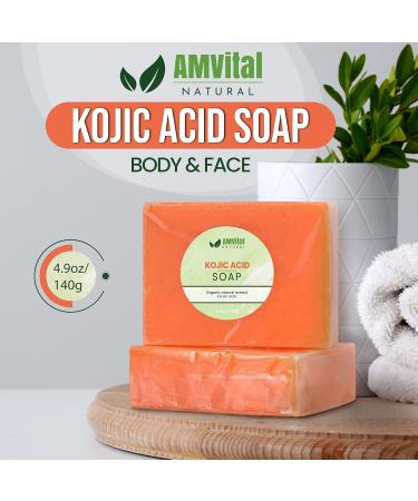 Natural Kojic Acid Soap Bar for Face & Body | Handmade Skin Brightening Soap (4.9 oz) - Shop Now - Buy Online on GoSupps.com