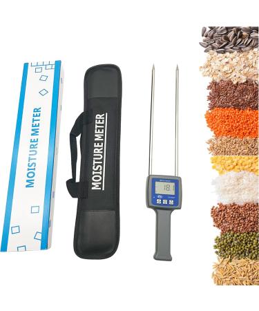 TK100GF Grain Flour Moisture Meter Starch Moisture Tester Corn Wheat Rice Bean Paddy Flax Oats Powder Moisture Meter Analyzer with LCD Display Sensitive Probe 11 Kinds Grain Flours Humidity Tester