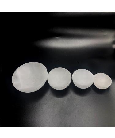 Selenite Round Bowl - Hand-Carved Crystal Holder for Cleansing and Charging (10 cm) - Buy Online on GoSupps.com