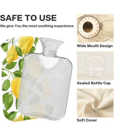Watercolor Lemon Leaves Heat Bottle | 2L Hot Water Bottle for Pain Relief | Ideal for Neck & Shoulder Relief - Buy Online on GoSupps.com