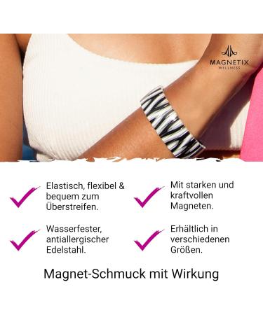 Magnetix Wellness Zebra-Design Flexi Magnetic Lighting Tape | High Glossy Magnetic Jewelry for Swollen Wrists - Buy Online on GoSupps.com