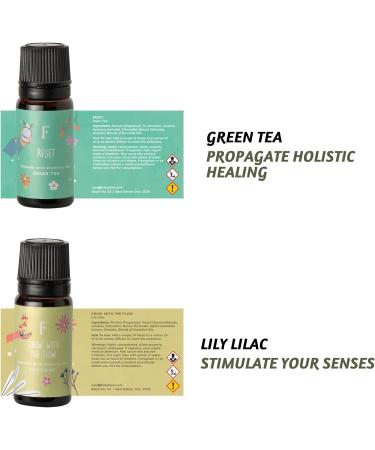 Folkulture Organic Essential Oil Set - Rose Lily Cashmere Opium Green Tea Ocean Salt Aromatherapy Diffuser Oil Scents - Self Love Club - 60ml - Buy Online on GoSupps.com