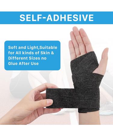 BONSHGE 12Pcs Tattoo Grip Tape - Elastic Wrap for Tattoo Machine - Self Adherent Cohesive Bandage - Disposable Black Grip Tape - Buy Online on GoSupps.com