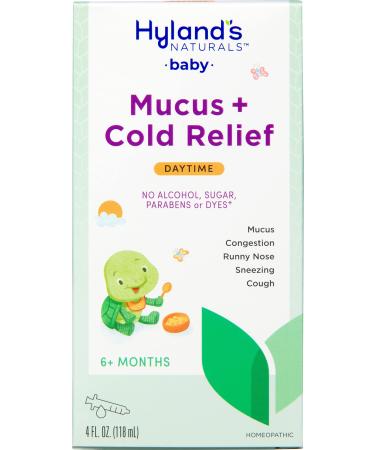 Hyland's Baby Infant Cough Medicine, Decongestant, Mucus and Cold Relief, 4 Fl Oz Daytime Cold Medicine