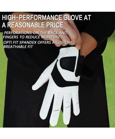 Lovmead Golf Gloves for Men - All Weather Leather Cabretta - 5 Piece Set - Left/Right Hand Comfort Fit - Sizes S to XL - Buy Online on GoSupps.com